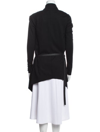 Helmut Lang Lamb Leather V-Neck Sweater