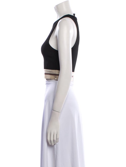 Helmut Lang Crew Neck Sleeveless Crop Top