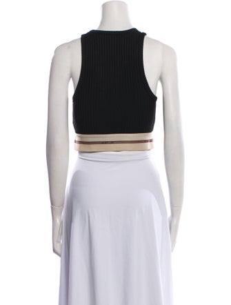 Helmut Lang Crew Neck Sleeveless Crop Top