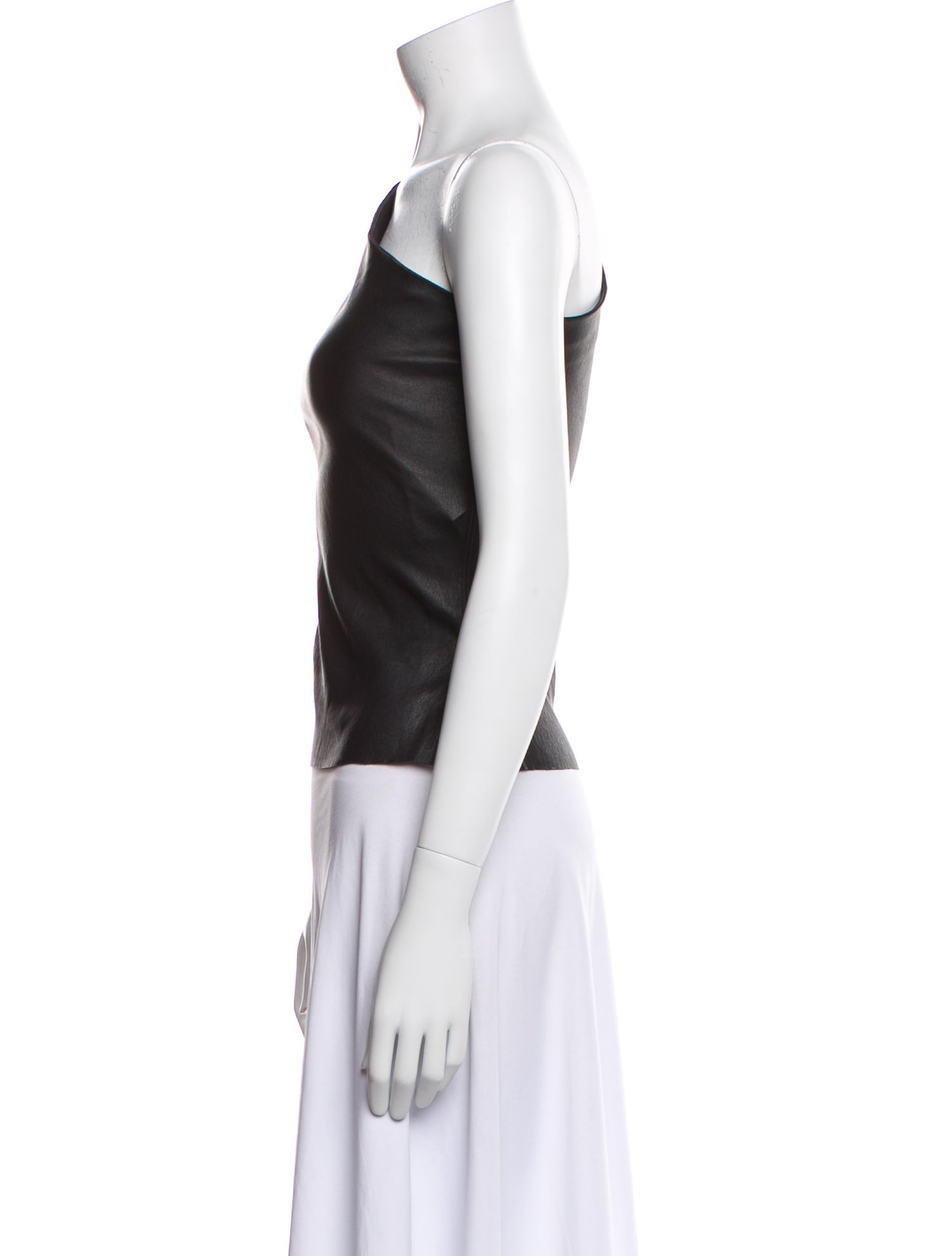 Helmut Lang Leather One-Shoulder Top