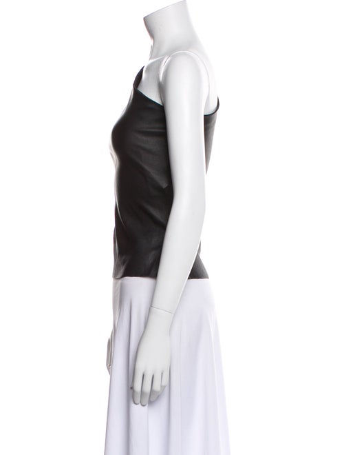 Helmut Lang Leather One-Shoulder Top