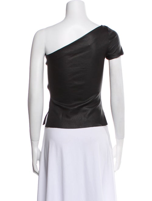 Helmut Lang Leather One-Shoulder Top