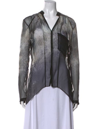 Helmut Lang Silk Printed Blouse