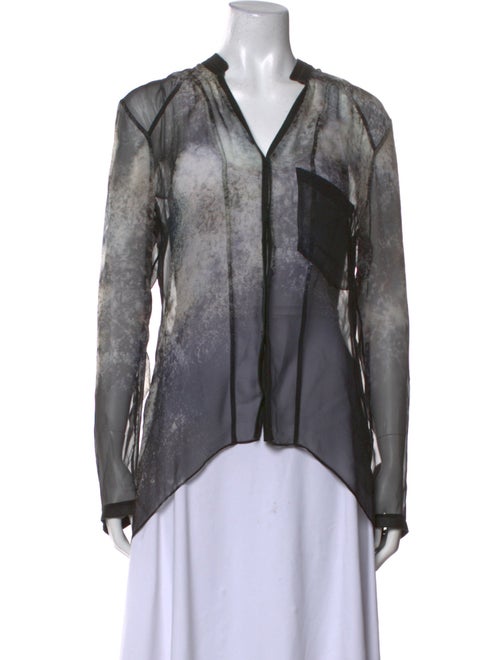 Helmut Lang Silk Printed Blouse