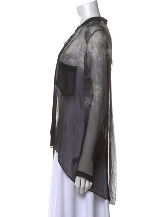 Helmut Lang Silk Printed Blouse