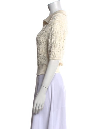 Helmut Lang Patterned Short Sleeve Crop Top