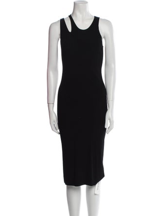 Helmut Lang Scoop Neck Midi Length Dress