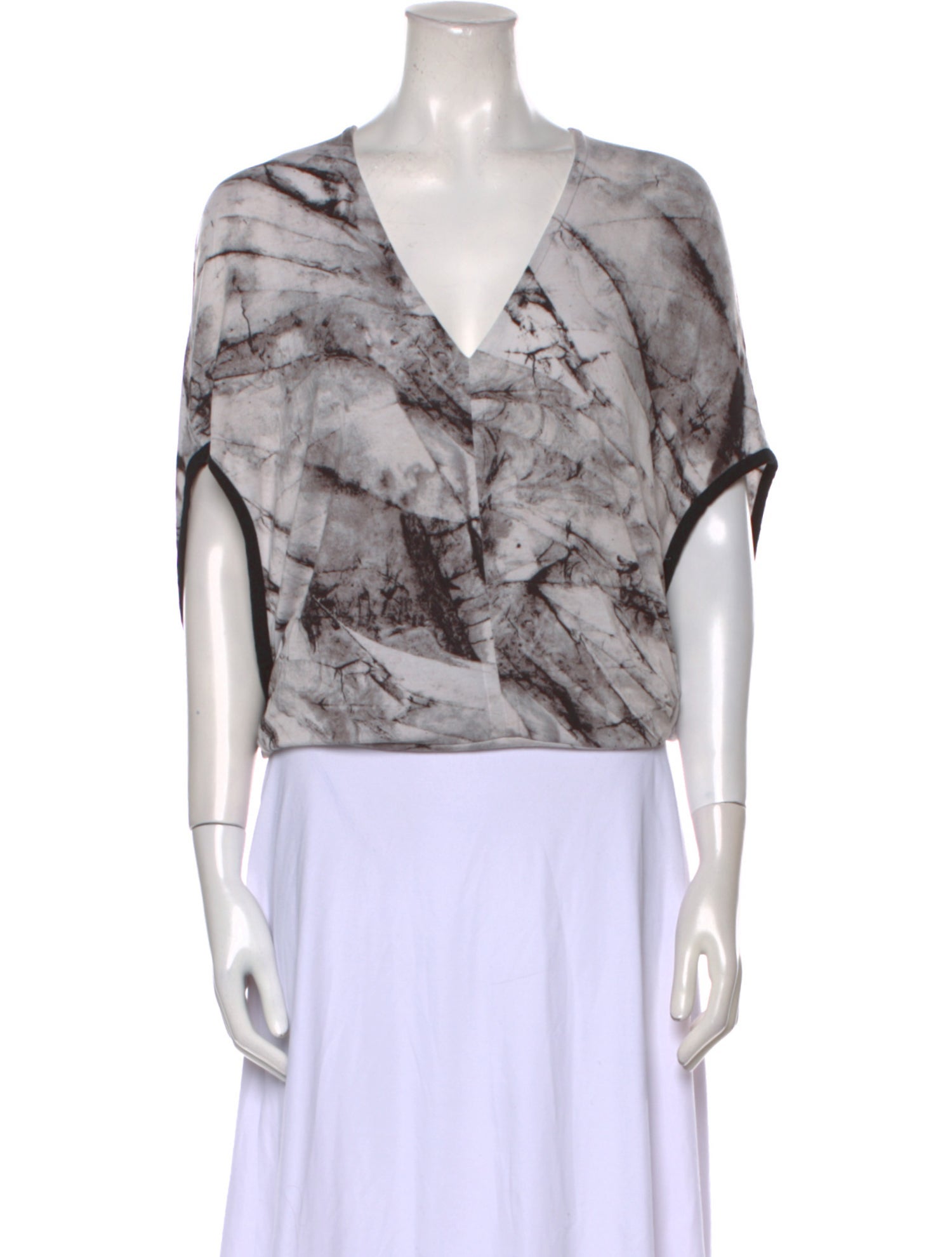 Helmut Lang Printed V-Neck Top