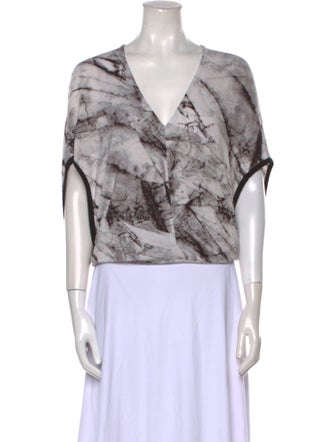 Helmut Lang Printed V-Neck Top