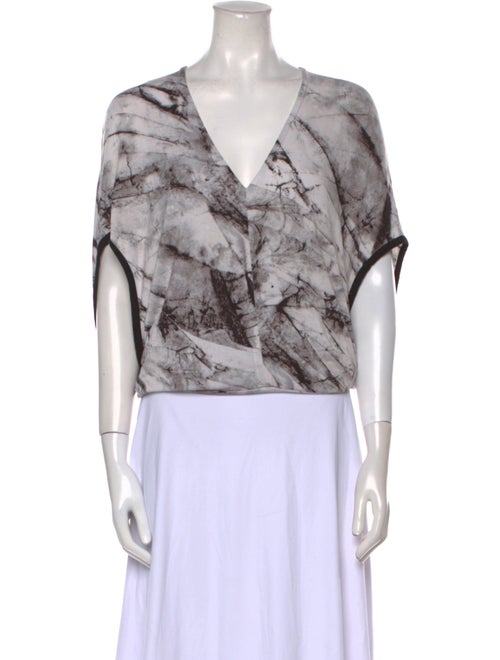 Helmut Lang Printed V-Neck Top