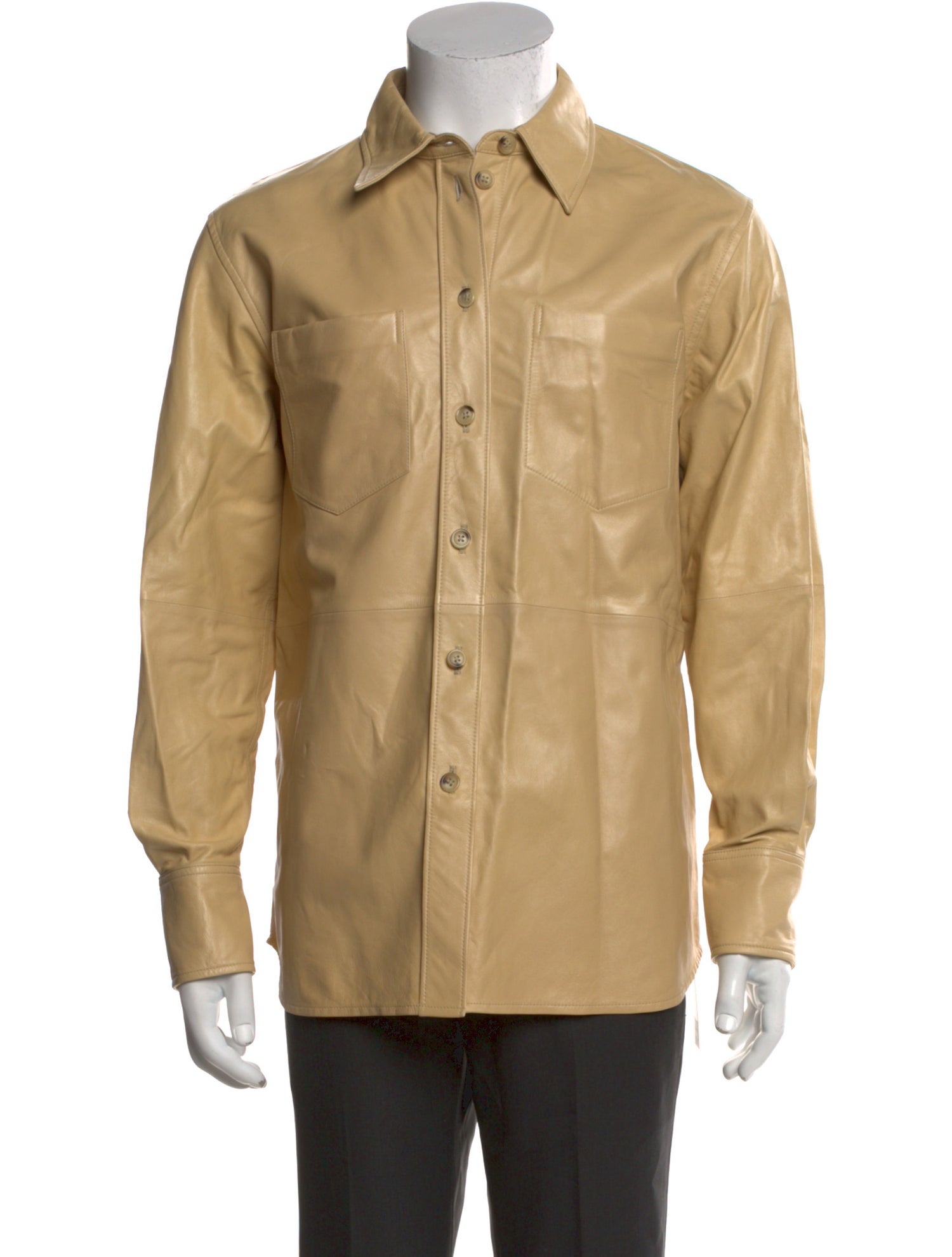 Helmut Lang Lamb Leather Long Sleeve Shirt