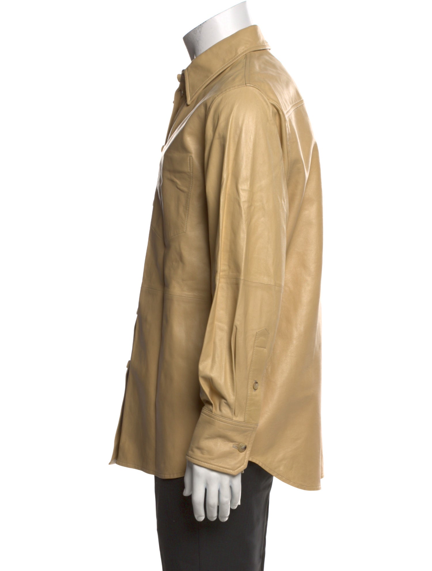 Helmut Lang Lamb Leather Long Sleeve Shirt