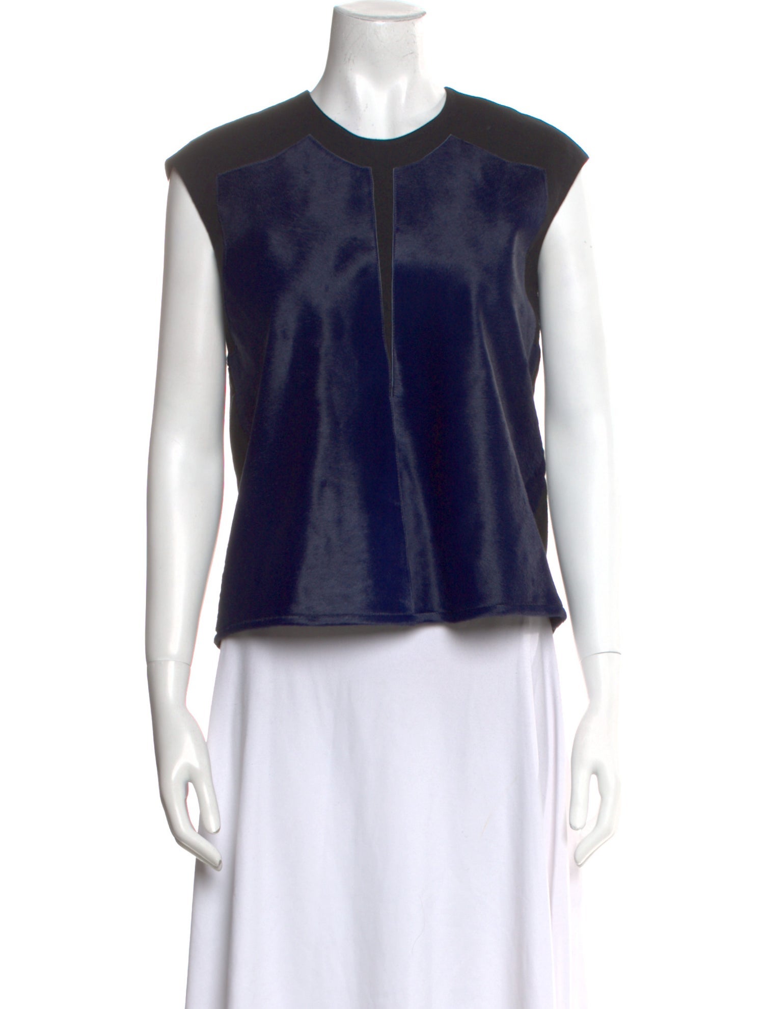 Helmut Lang Calf Leather Crew Neck Top