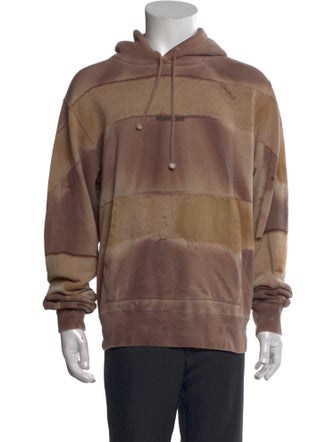 Helmut Lang Colorblock Pattern Crew Neck Hoodie