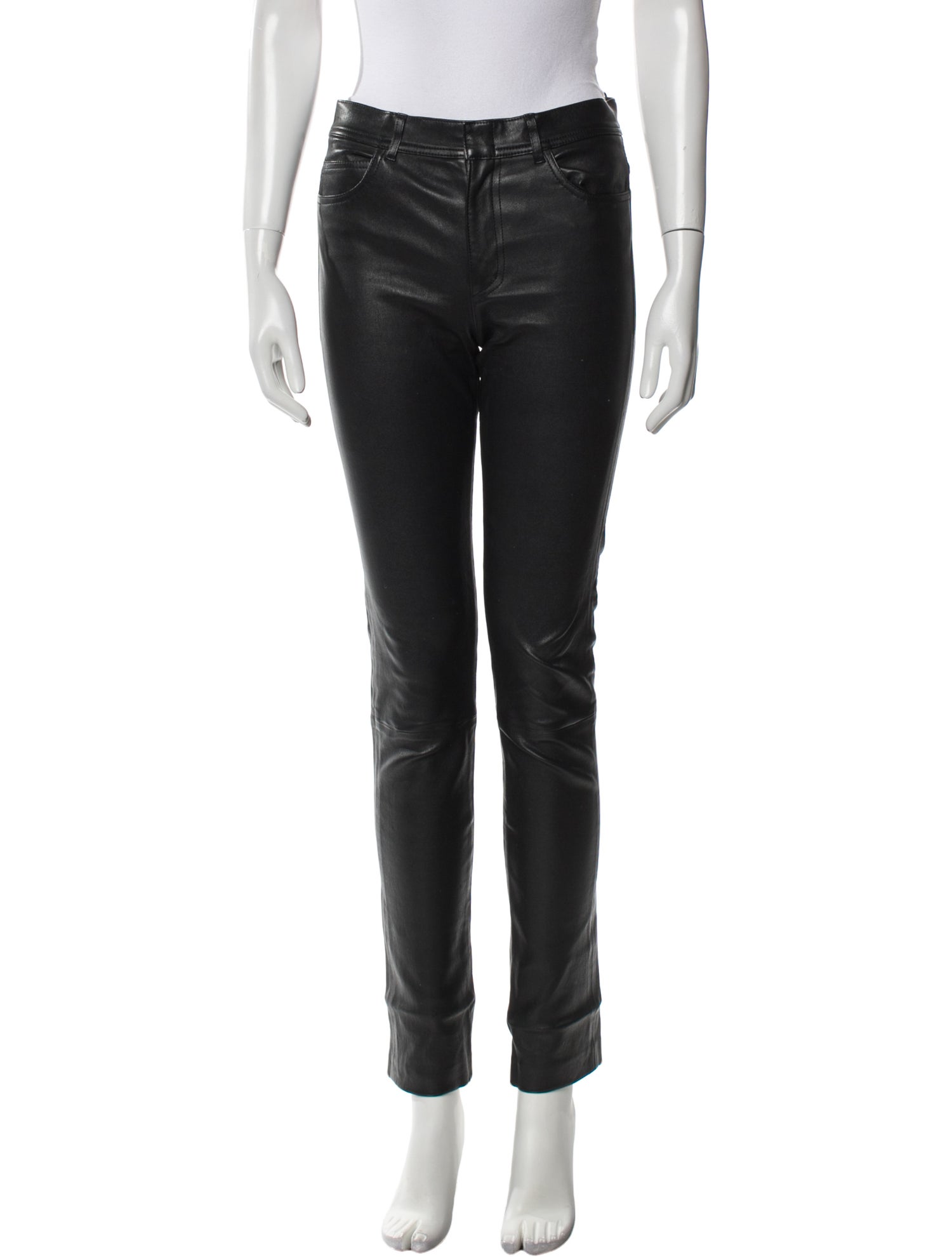 Helmut Lang Lamb Leather Skinny Leg Pants