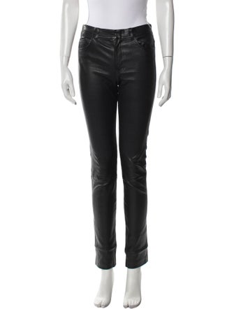 Helmut Lang Lamb Leather Skinny Leg Pants