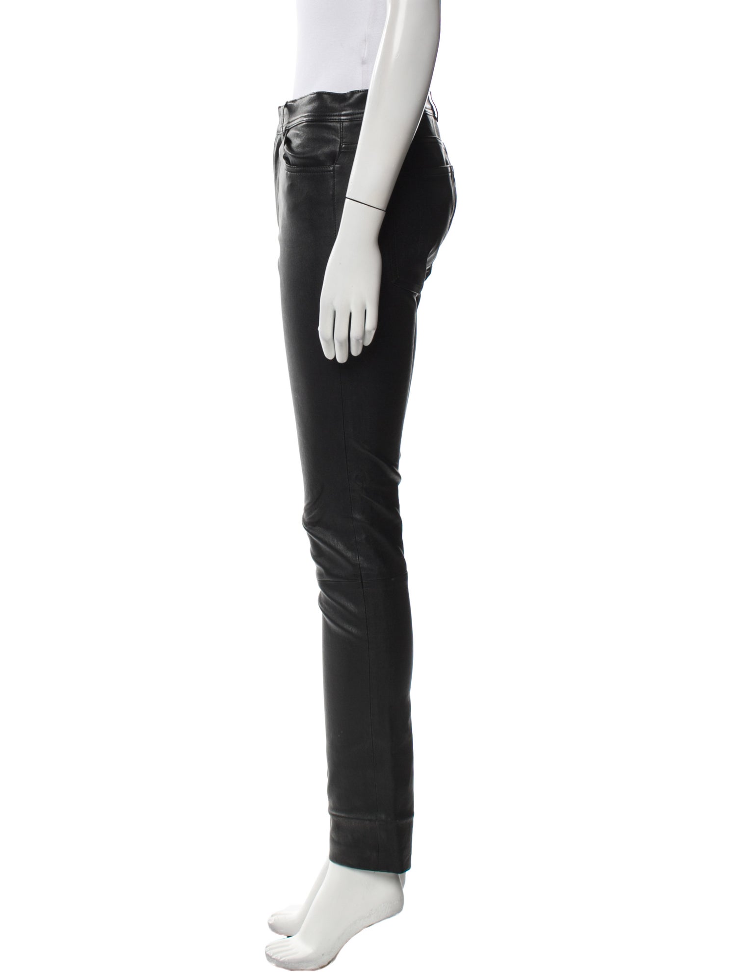 Helmut Lang Lamb Leather Skinny Leg Pants