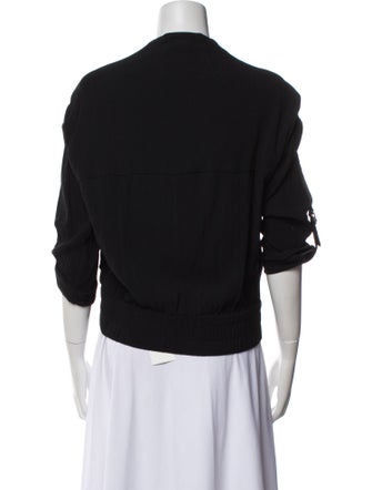 Helmut Lang V-Neck Three-Quarter Sleeve Crop Top