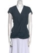 Helmut Lang V-Neck Short Sleeve Blouse