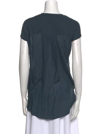 Helmut Lang V-Neck Short Sleeve Blouse
