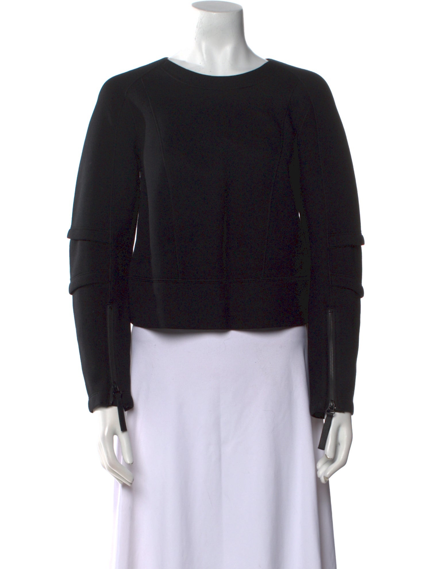 Helmut Lang Crew Neck Long Sleeve Crop Top