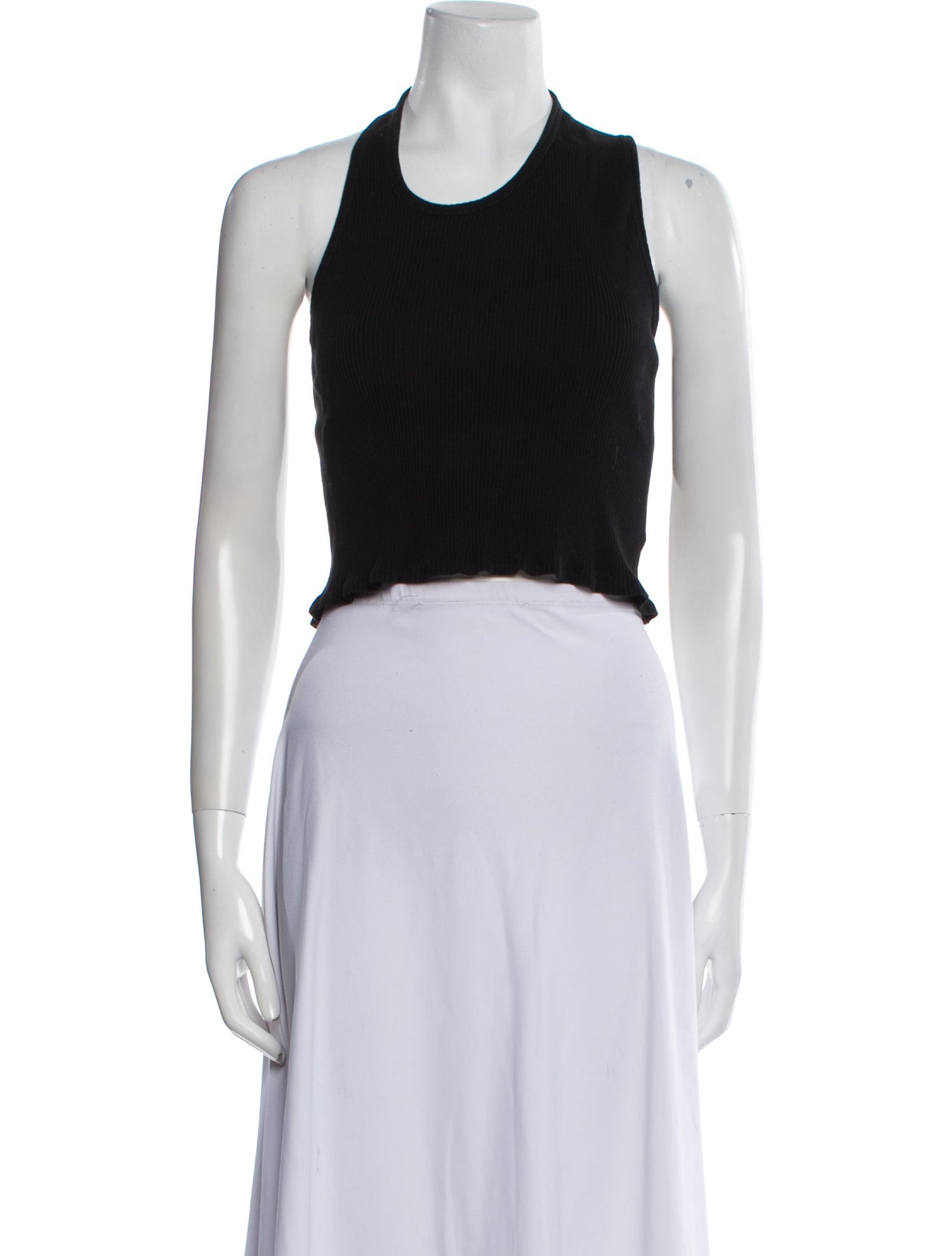 Helmut Lang Crew Neck Sleeveless Crop Top