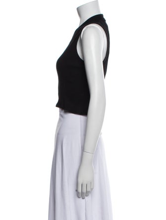 Helmut Lang Crew Neck Sleeveless Crop Top