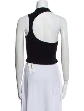 Helmut Lang Crew Neck Sleeveless Crop Top