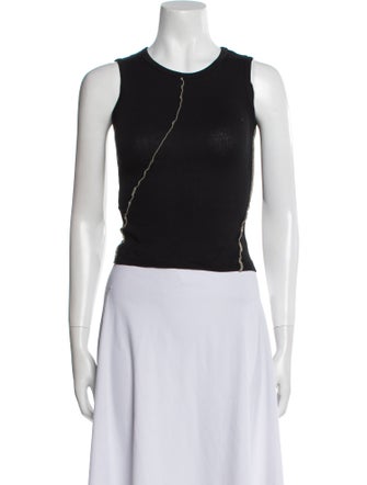 Helmut Lang Crew Neck Sleeveless Crop Top