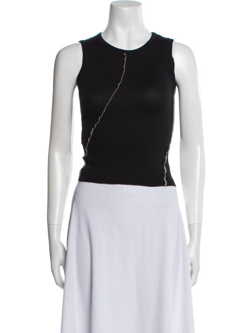 Helmut Lang Crew Neck Sleeveless Crop Top