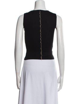 Helmut Lang Crew Neck Sleeveless Crop Top