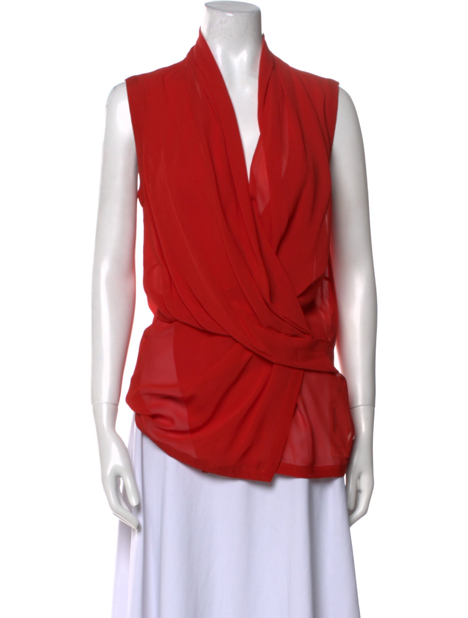 Helmut Lang Silk Cowl Neck Blouse