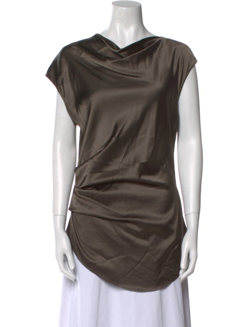 Helmut Lang Silk Cowl Neck Tunic