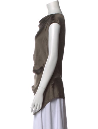 Helmut Lang Silk Cowl Neck Tunic