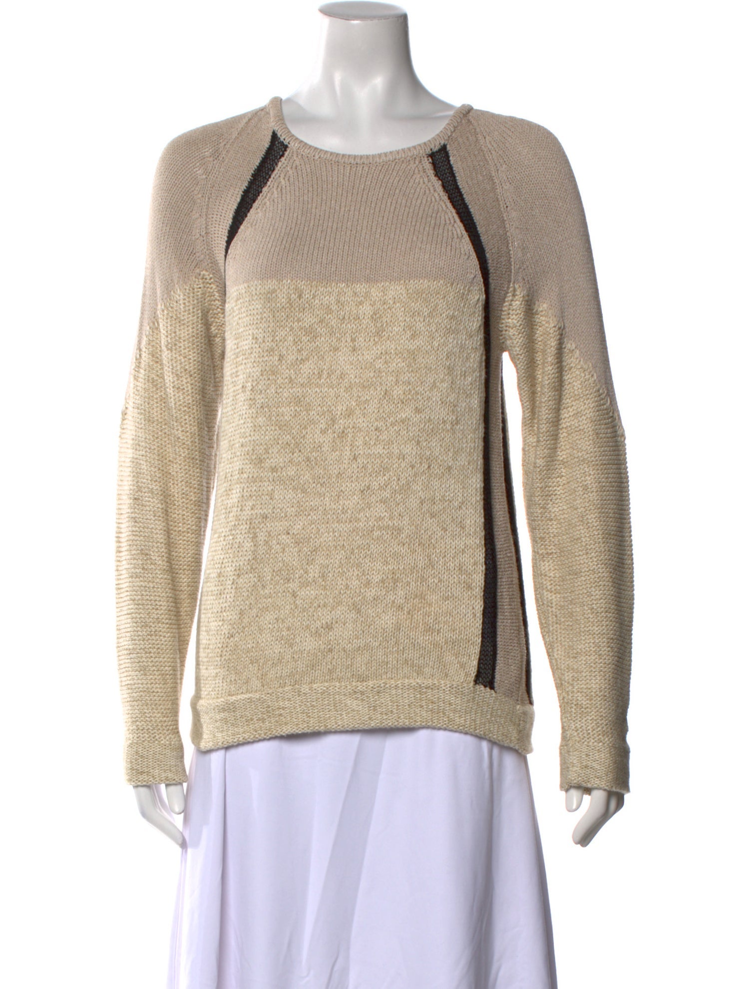 Helmut Lang Colorblock Pattern Scoop Neck Sweater w/ Tags