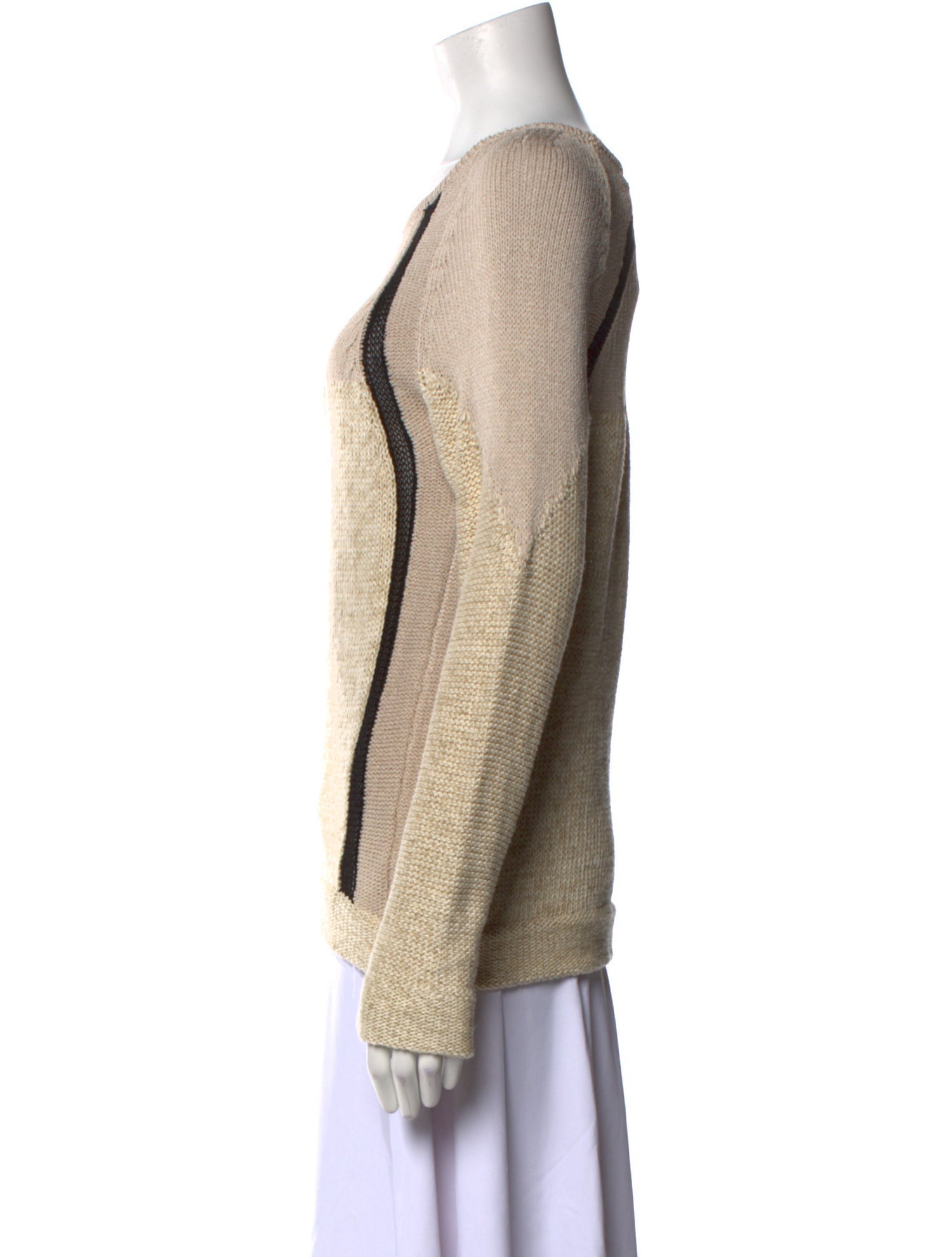Helmut Lang Colorblock Pattern Scoop Neck Sweater w/ Tags