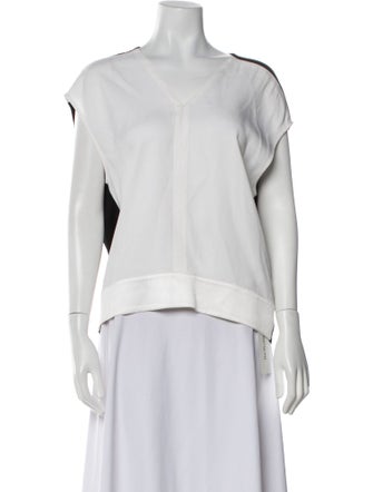 Helmut Lang V-Neck Short Sleeve Top