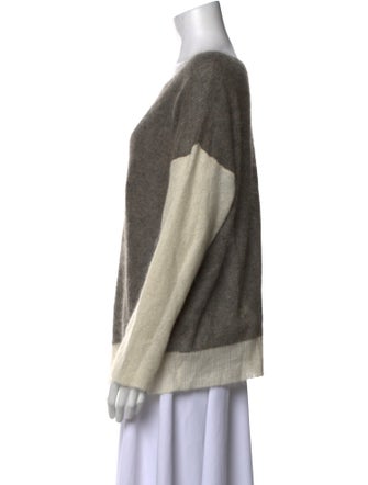 Helmut Lang Colorblock Pattern Bateau Neckline Sweater