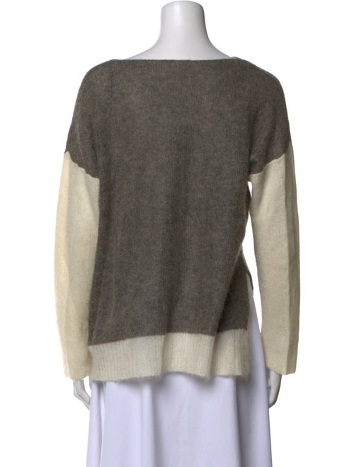 Helmut Lang Colorblock Pattern Bateau Neckline Sweater