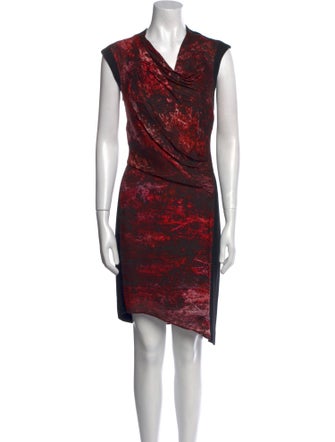 Helmut Lang Printed Midi Length Dress