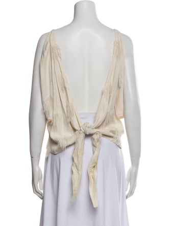 Helmut Lang V-Neck Sleeveless Crop Top