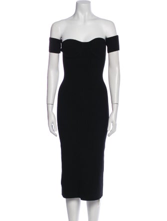 Helmut Lang Off-The-Shoulder Knee-Length Dress
