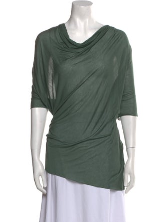 Helmut Lang Cowl Neck Three-Quarter Sleeve Top