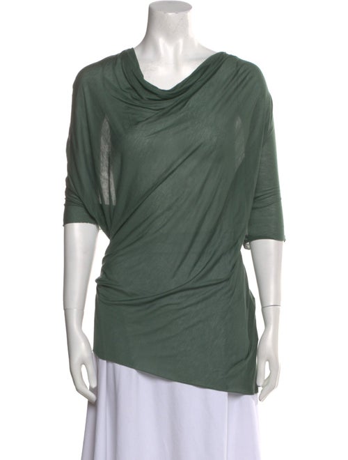 Helmut Lang Cowl Neck Three-Quarter Sleeve Top