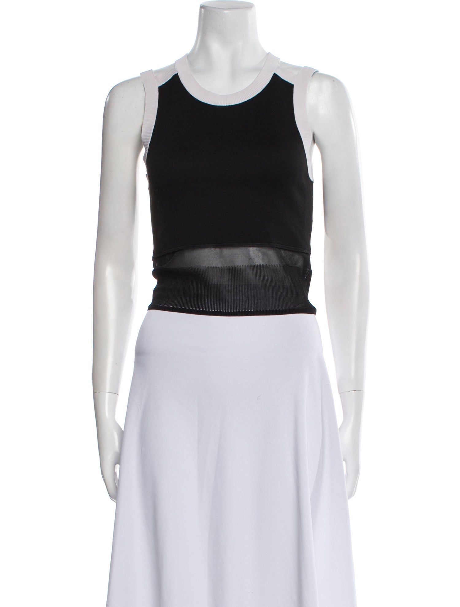 Helmut Lang Nylon Scoop Neck Crop Top