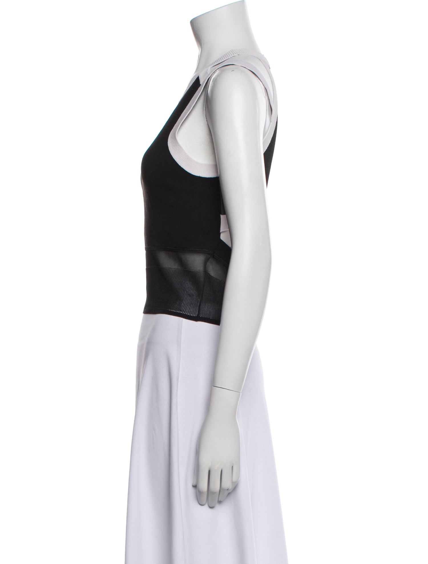 Helmut Lang Nylon Scoop Neck Crop Top
