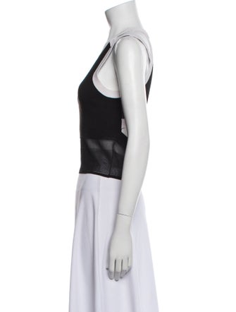 Helmut Lang Nylon Scoop Neck Crop Top