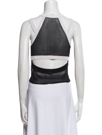 Helmut Lang Nylon Scoop Neck Crop Top