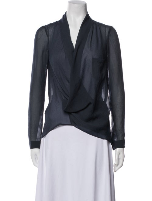 Helmut Lang V-Neck Long Sleeve Blouse