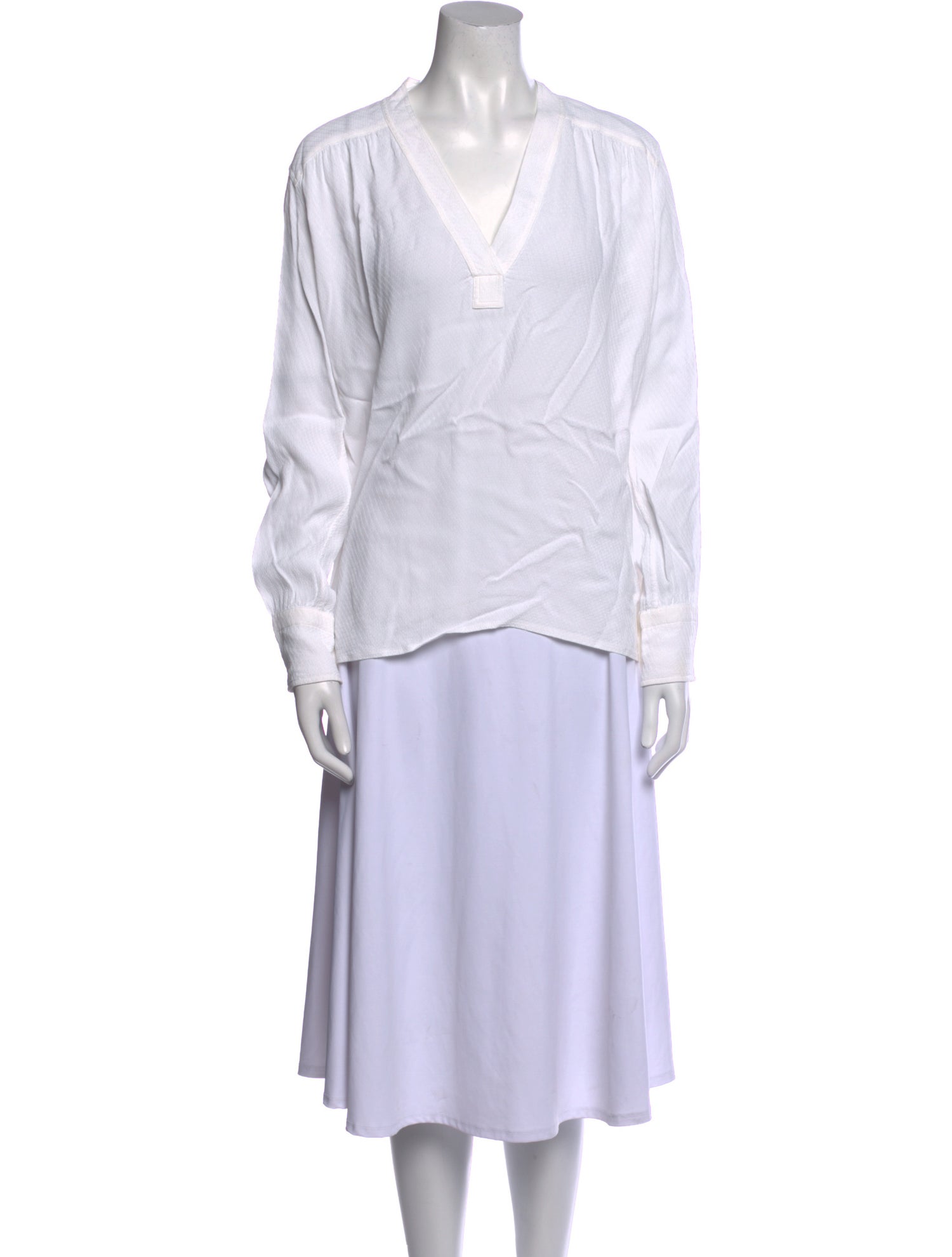 Helmut Lang V-Neck Long Sleeve Blouse